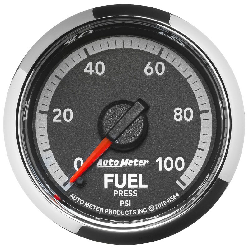 AutoMeter 8564 | Autometer Factory Match 2 1/6in Full Sweep Electronic 0-100 PSI Fuel Pressure Gauge Dodge Ram Gen 4; 2010-2023