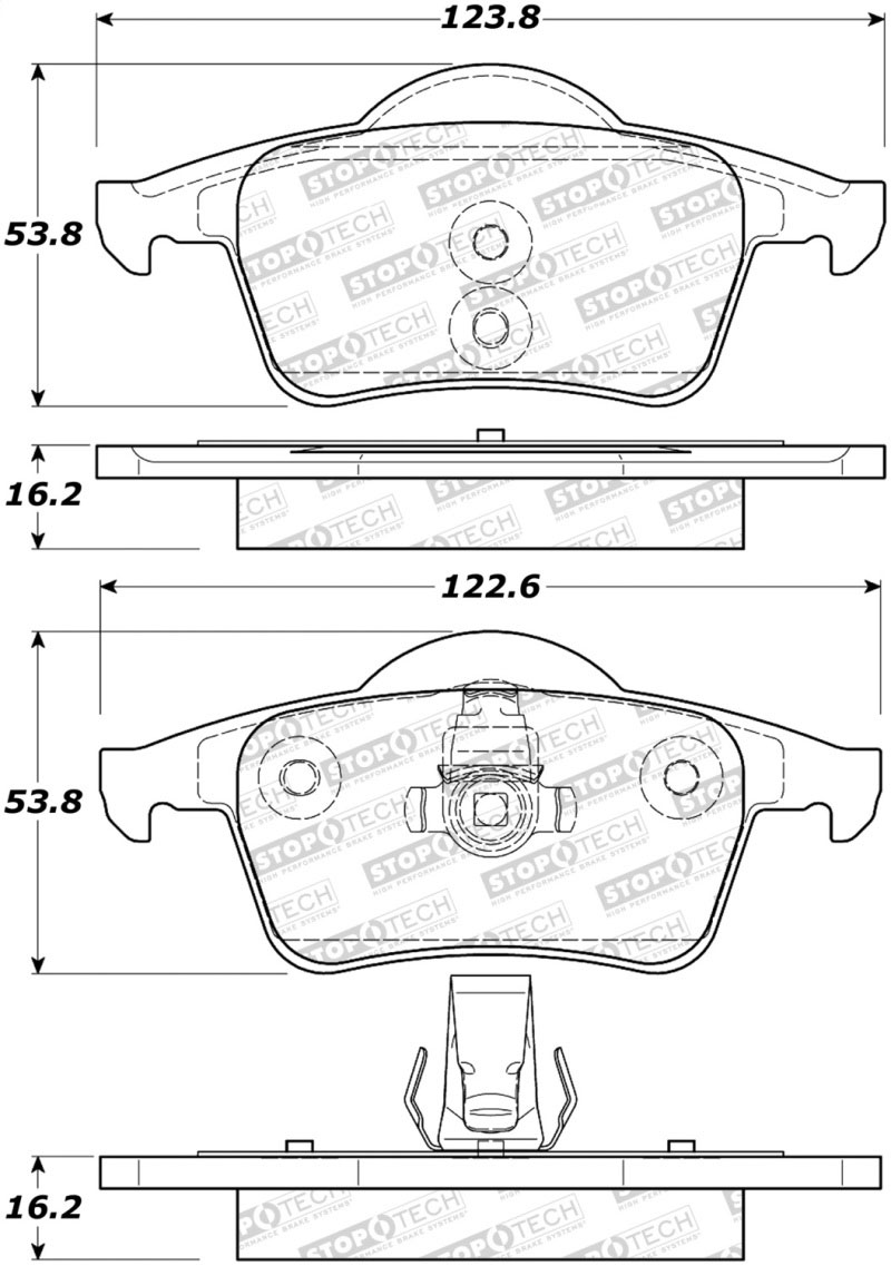 Stoptech 308.07950 | StopTech Street Brake Pads Volvo S70 Fr Ch# 596636, Rear; 1999-2000