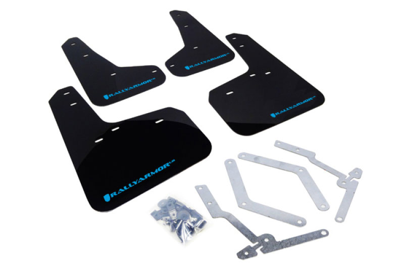 Rally Armor mf27-ur-blk/nb | 13-16 Ford Focus ST /16-17 Focus RS UR Black Mud Flap with Nitrous Blue Logo; 2013-2016