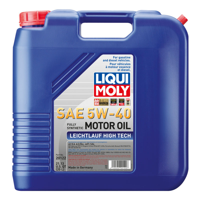 Liqui Moly 20122 | LIQUI MOLY 20L Leichtlauf (Low Friction) High Tech Motor Oil 5W-40