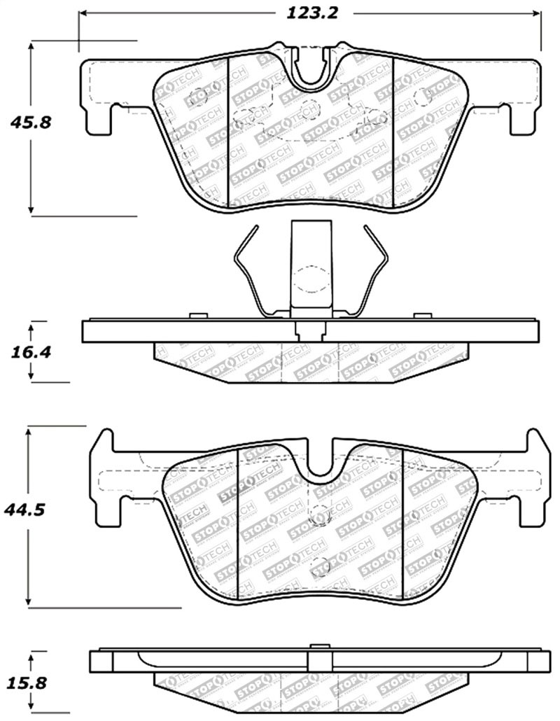 Stoptech 309.16130 | StopTech Sport Brake Pads BMW 228i xDrive 312mm Front Disc, Rear; 2015-2016