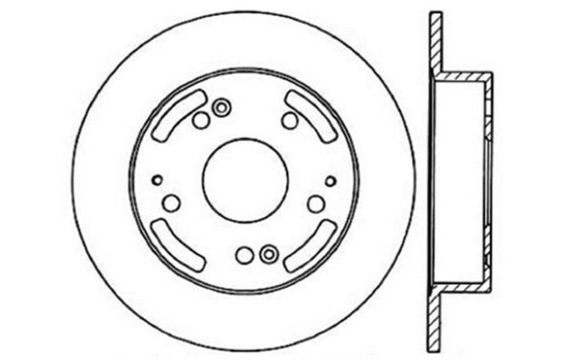 Stoptech 127.40042R | StopTech Acura RSX Sport Drilled/Slotted Rotor, Rear Right; 2002-2006