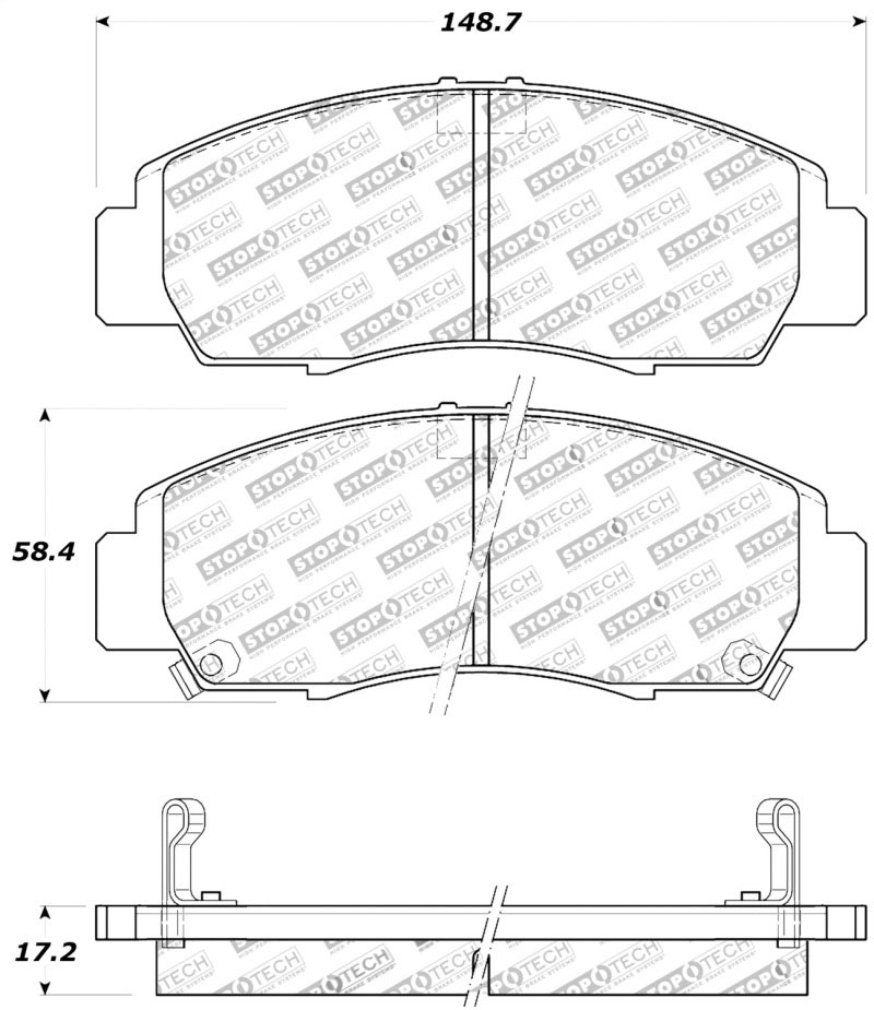 Stoptech 309.07870 | StopTech Sport Brake Pads Acura TSX, Front; 2004-2010