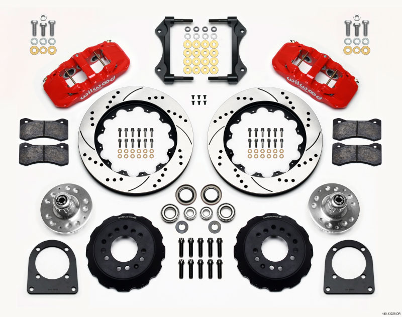 Wilwood 140-13226-dr | AERO6 Front Hub Kit 14.00in Drill Red TCI-IFS 71-78 (Pinto Based); 1971-1978