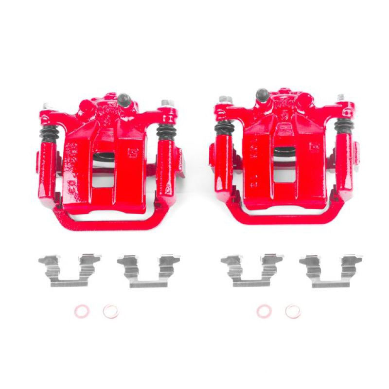 PowerStop s3436 | Power Stop 08-13 Nissan Rogue Rear Red Calipers w/Brackets - Pair; 2008-2013