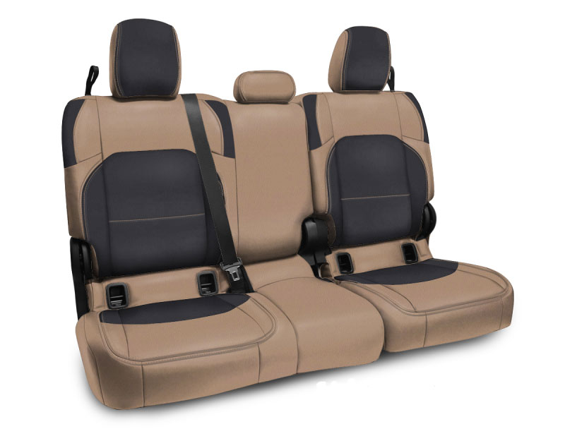 PRP Seats b055-04 | PRP 2020+Jeep Gladiator JT Rear Bench Cover with Cloth Interior - Black/Tan; 2020-2024