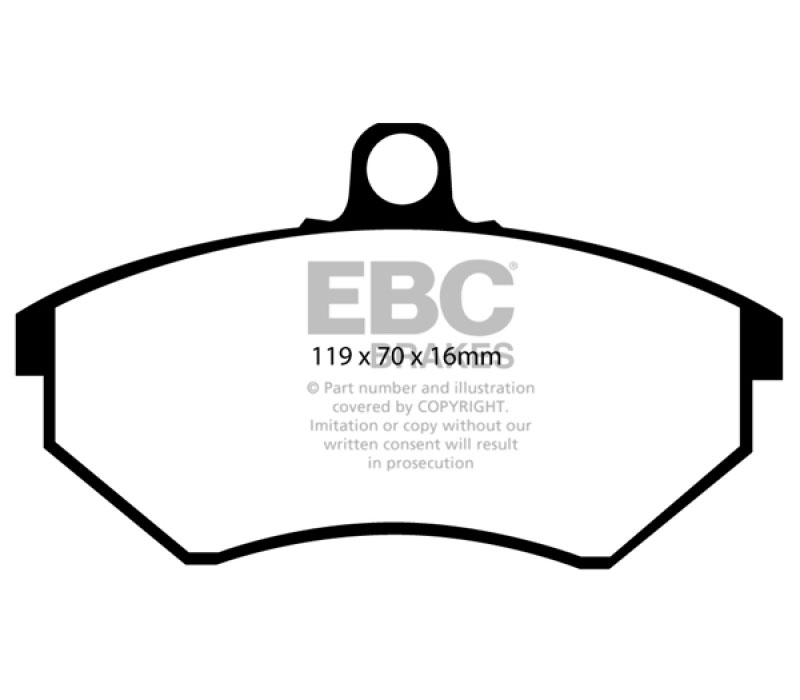 EBC dp2841 | 94 Volkswagen Cabriolet 1.8 Greenstuff Front Brake Pads; 1994-1994