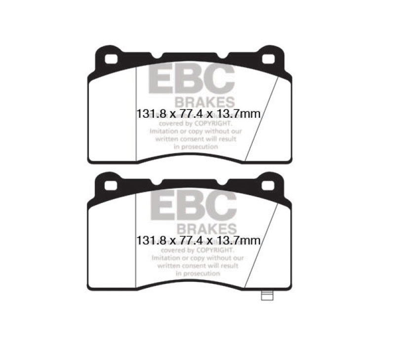 EBC dp42147r | 09+ Hyundai Genesis Coupe 2.0 Turbo (Brembo) Yellowstuff Front Brake Pads; 2009-2023