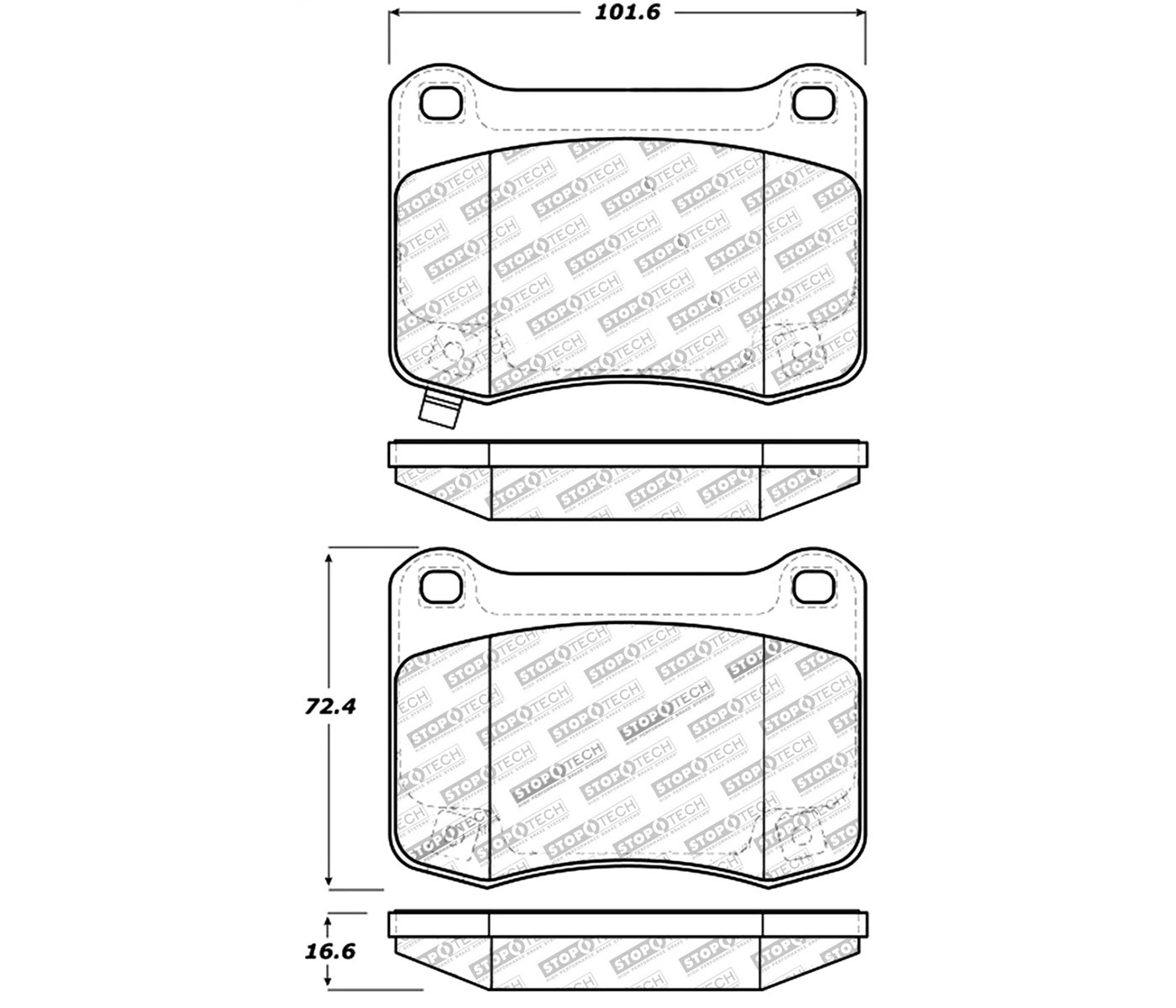 Stoptech 309.13660 | StopTech Sport Brake Pads Lexus IS F, Rear; 2008-2014