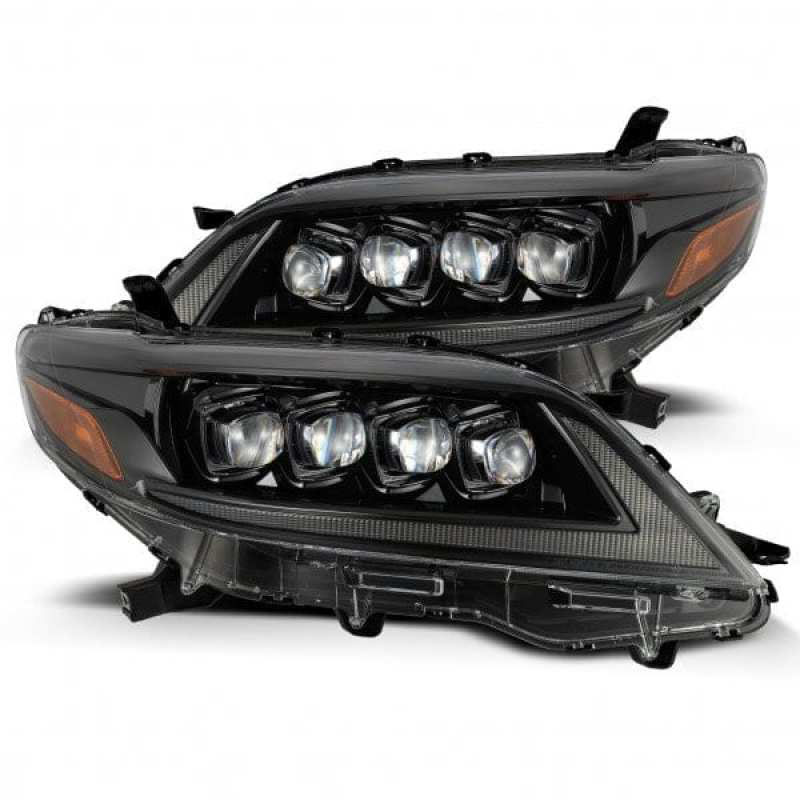 AlphaRex 880767 | 11-21 Toyota Sienna LUXX LED Proj Headlights Plank Style Alpha Black w/Seq Signal/DRL; 2011-2021