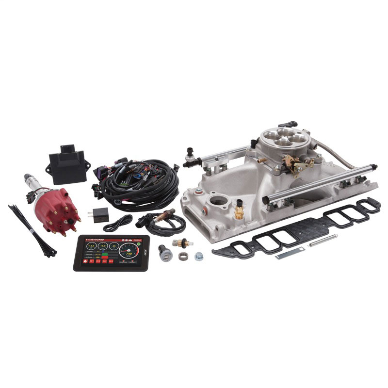 Edelbrock 35860 | Pro Flo 4 EFI System Seq Port BBC Rect Port 9.8 Deck 775 Max HP 60lb/hr Satin Finish