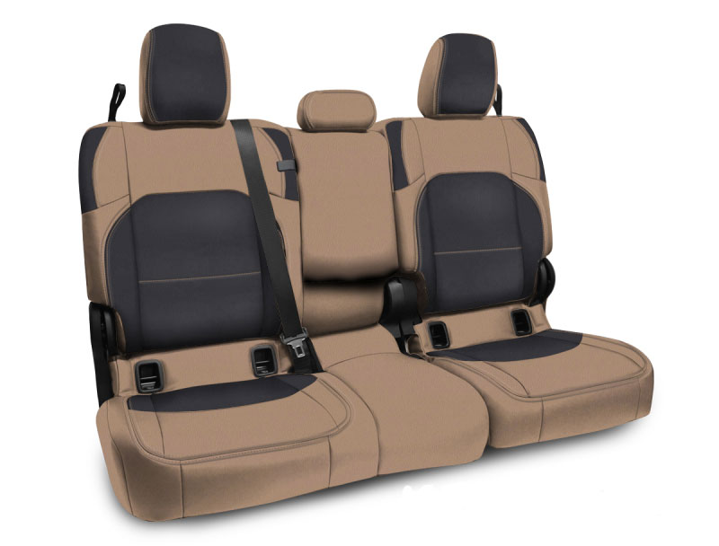 PRP Seats b056-04 | PRP 2020+ Jeep Gladiator JT Rear Bench Cover with Leather Interior - Black/Tan; 2020-2024