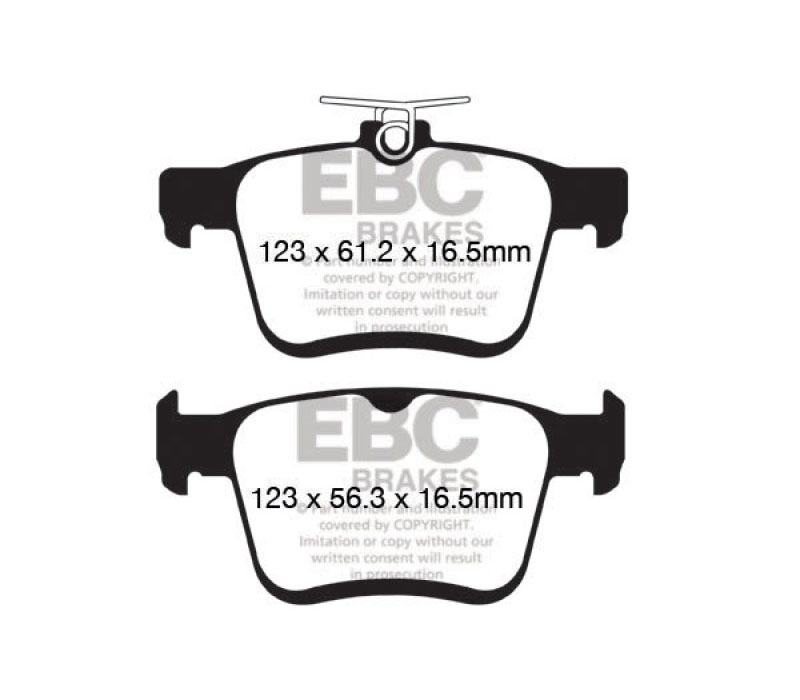 EBC dp42153r | 2014+ Audi A3 1.8 Turbo (w/Electronic Parking Brake) Yellowstuff Rear Brake Pads; 2014-2023