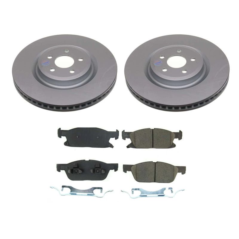 PowerStop crk8542 | Power Stop 19-22 Ford Edge Front Z17 Coated Brake Kit; 2022-2022