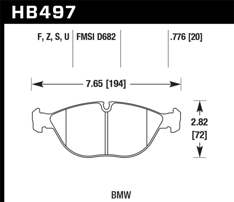 Hawk Performance hb497d776 | Hawk 95-01 BMW 750iL 5.4L Base Front ER-1 Brake Pads; 1995-2001