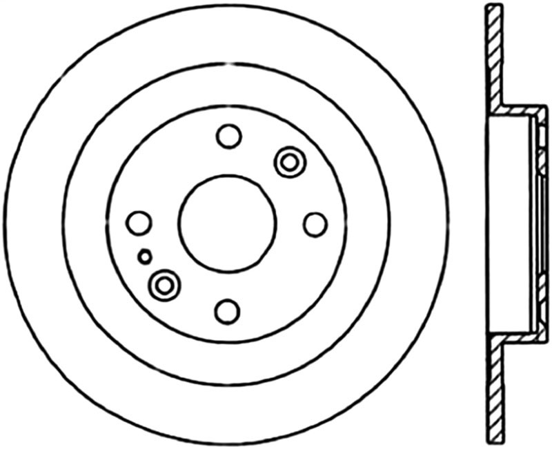 Stoptech 120.45041CRY | StopTech Mazda Protege Premium Cryostop Rotor, Rear; 1990-1998