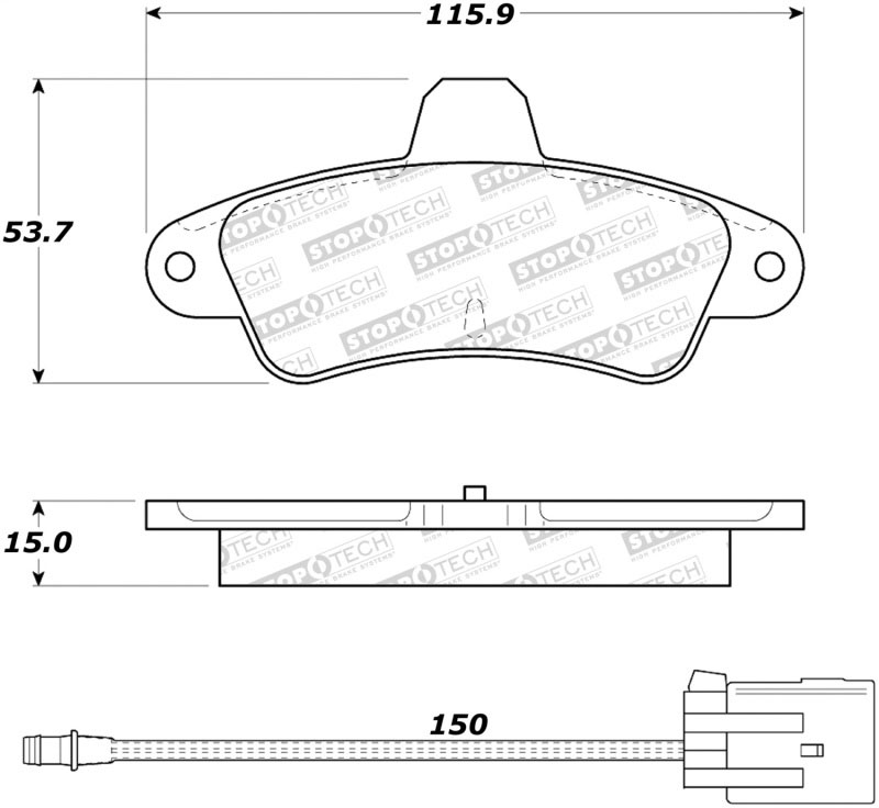 Stoptech 308.06610 | StopTech Street Brake Pads Mercury Cougar Std, Rear; 1999-2000