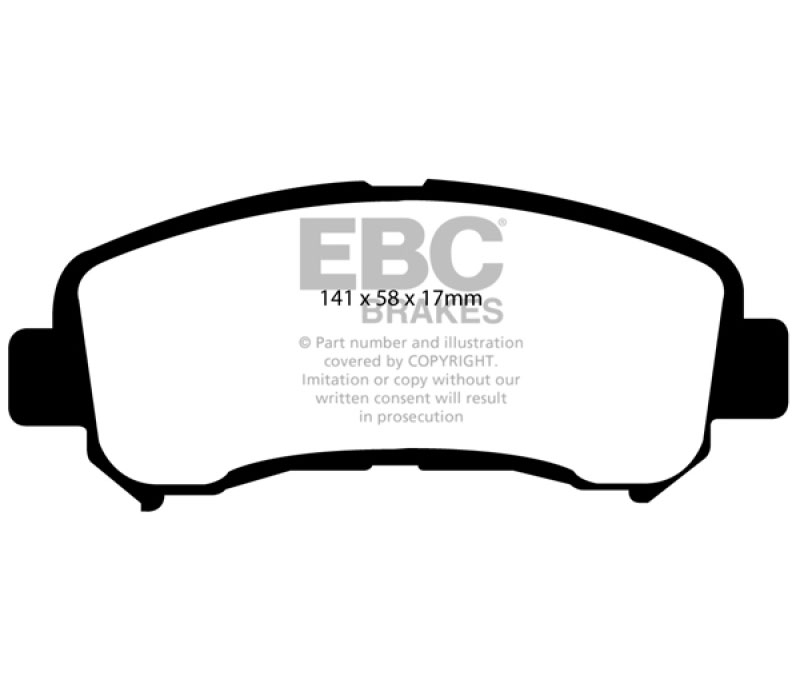 EBC dp61954 | 08-09 Nissan Rogue 2.5 Greenstuff Front Brake Pads; 2008-2009