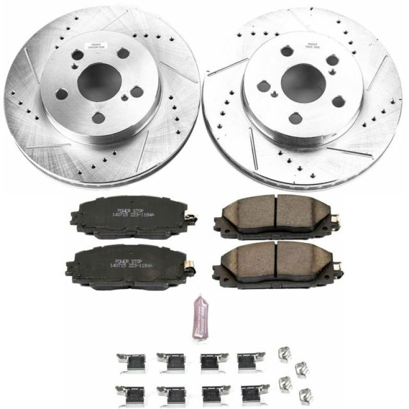 PowerStop k7701 | Power Stop 16-18 Toyota Prius Front Z23 Evolution Sport Brake Kit; 2016-2018