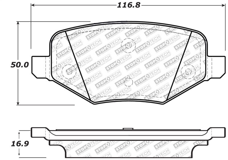 Stoptech 305.13770 | StopTech Street Select Brake Pads Ford Flex 325mm Front Disc, Rear; 2013-2017