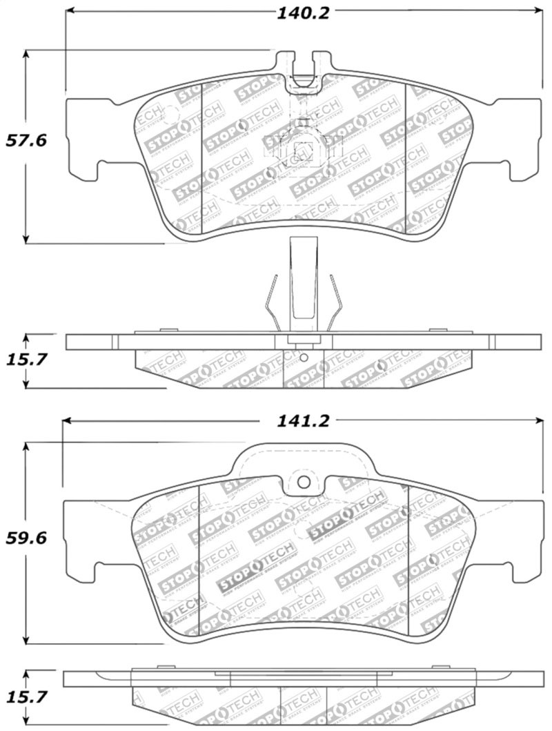 Stoptech 308.09860 | StopTech Street Brake Pads Mercedes-Benz E550, Rear; 2007-2014