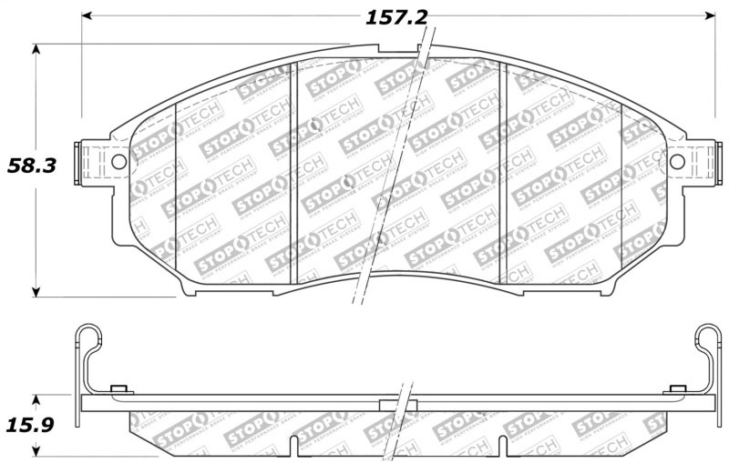 Stoptech 309.08880 | StopTech Sport Brake Pads Infiniti M35h Except Sport Pkg, Front; 2012-2013