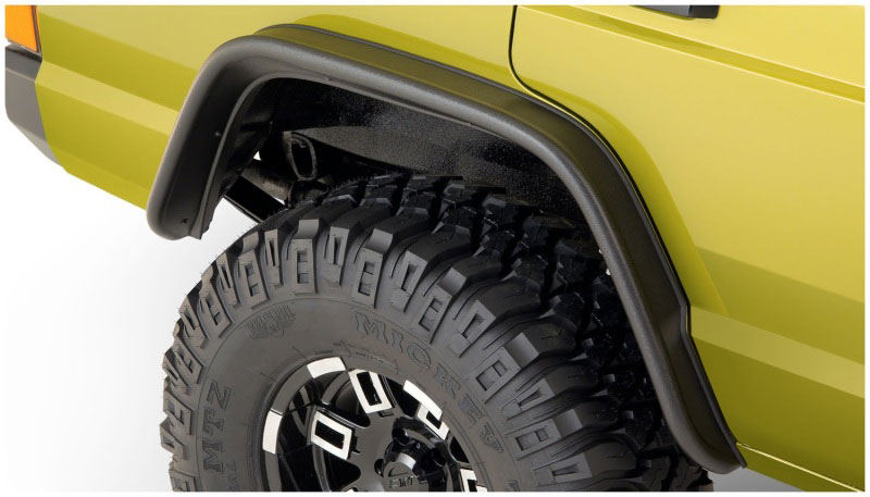 Bushwacker 10064-07 | 84-01 Jeep Cherokee Flat Style Flares 2pc - Black; 1984-2001