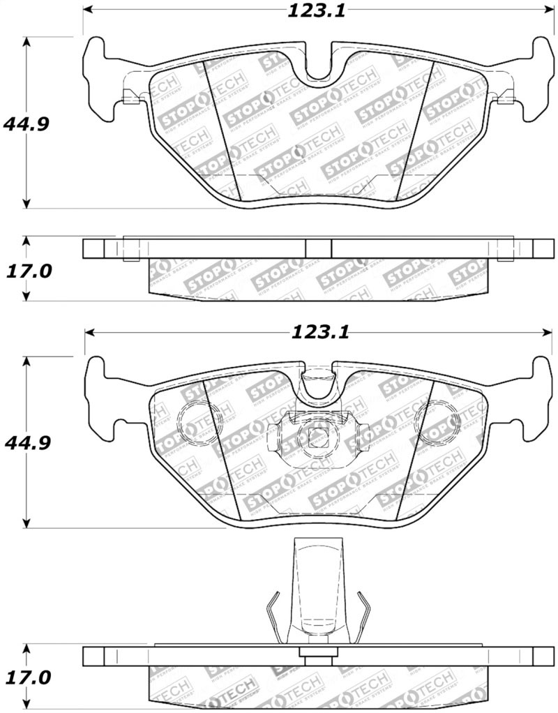 Stoptech 308.06921 | StopTech Street Brake Pads BMW 528i, Rear; 1996-2000