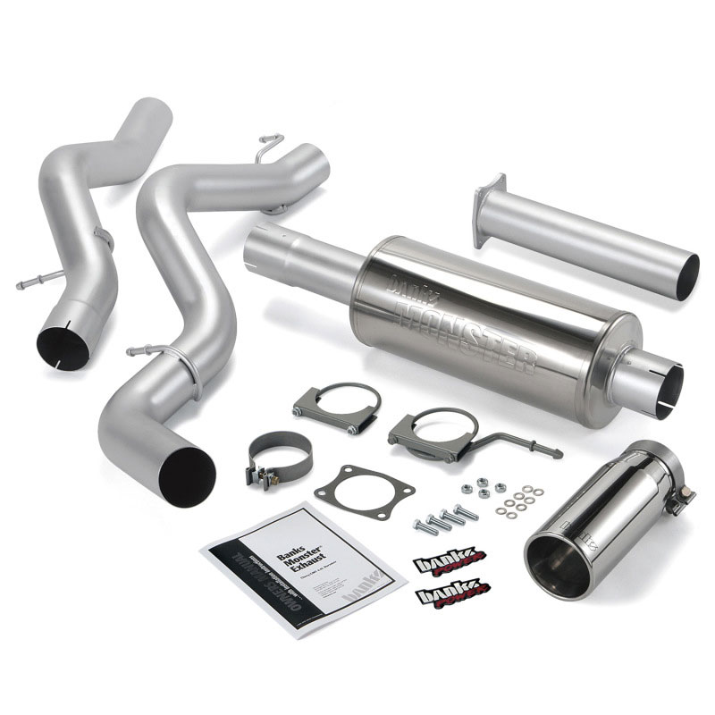 Banks Power 48937 | 06-07 Chevy 6.6L SCLB Monster Exhaust System - SS Single Exhaust w/ Chrome Tip; 2006-2007