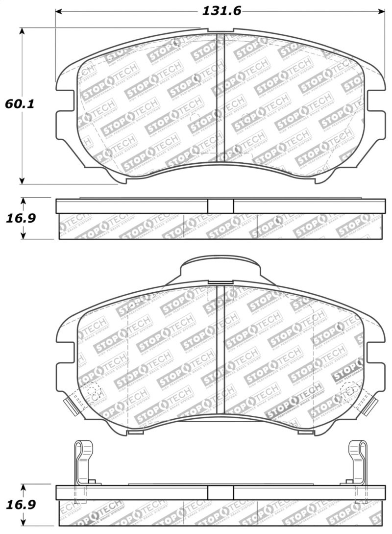 Stoptech 309.09240 | StopTech Sport Brake Pads Kia Optima, Front; 2006-2010