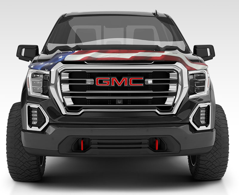 Stampede 2051-41 | 2014-2018 GMC Sierra 1500 Vigilante Premium Hood Protector - Flag; 2014-2018