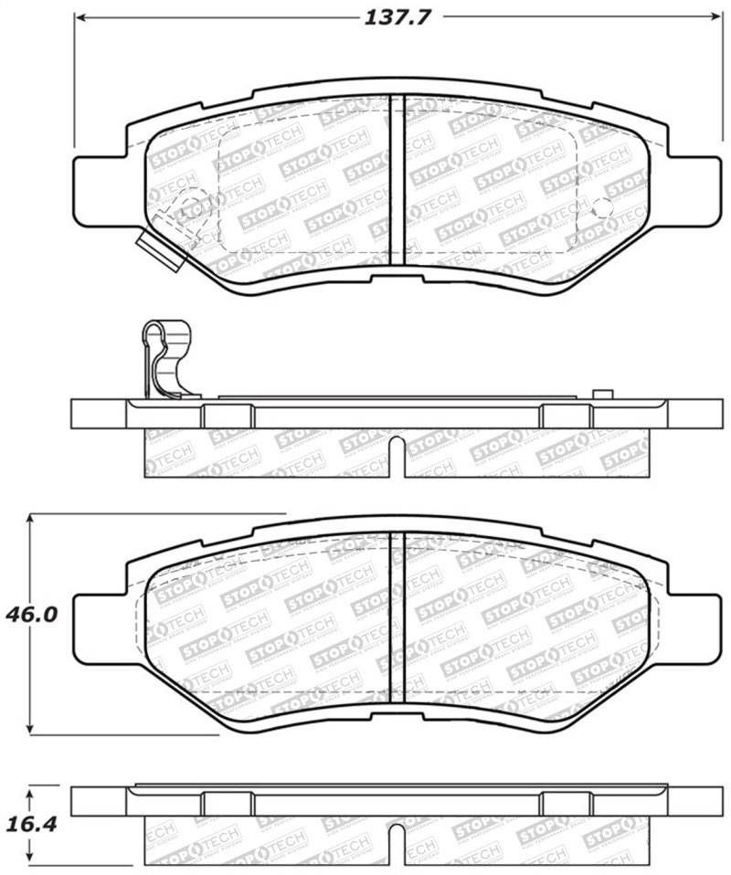 Stoptech 305.13370 | StopTech Street Select Brake Pads Cadillac SRX, Rear; 2010-2016