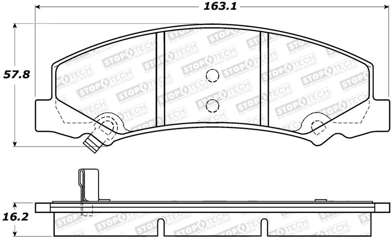 Stoptech 308.11590 | StopTech Street Brake Pads Cadillac DTS exc Hearse & Limo, Front; 2006-2011