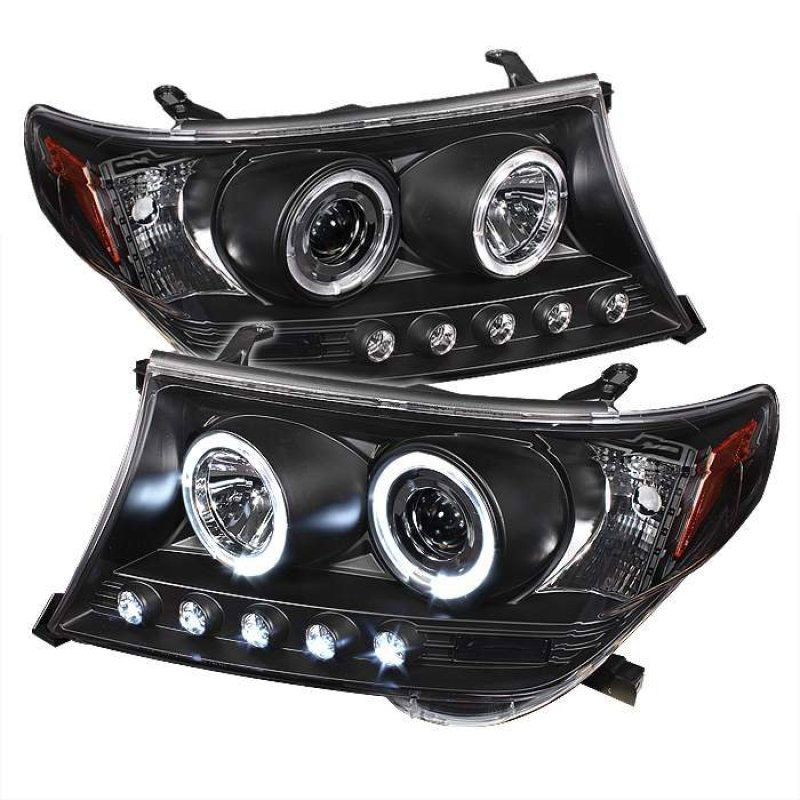 SPYDER 5008275 | Spyder Toyota Land Cruiser Halo Projector Headlights - Black - (PRO-YD-TLAND08-HL-BK); 2008-2011