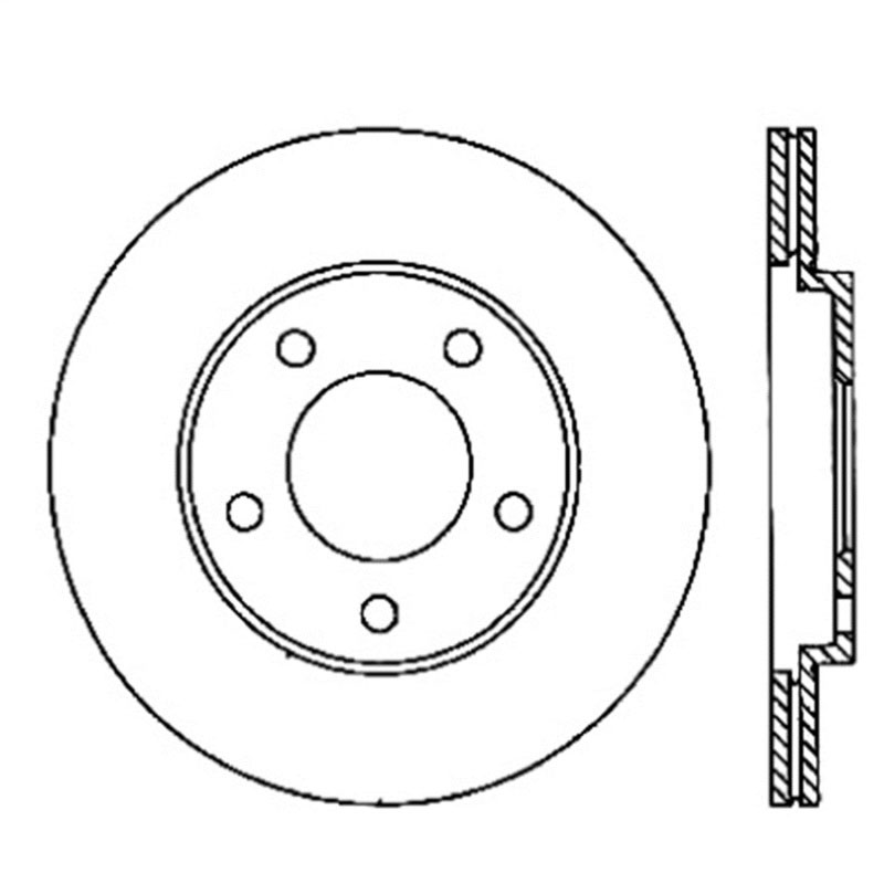 Stoptech 126.61087SL | StopTech Ford Mustang Sport Slotted Brake Rotor, Rear Left; 2005-2014