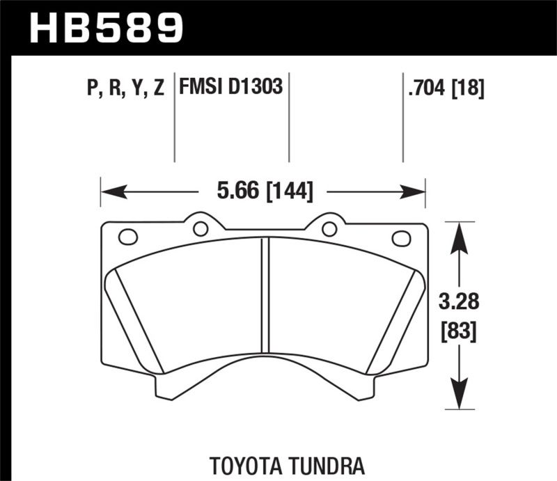 Hawk Performance hb589n704 | Hawk 08-21 Toyota Land Cruiser HP Plus Brake Pad Set; 2008-2021