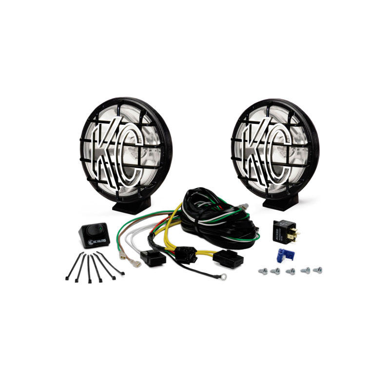 KC HiLiTES 9150 | Apollo Pro 6in. Halogen Light 100w Spot Beam (Pair Pack System) - Black