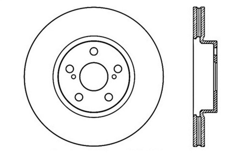 Stoptech 128.44160R | StopTech Pontiac Vibe Sport Cross Drilled Brake Rotor, Front Right; 2009-2010