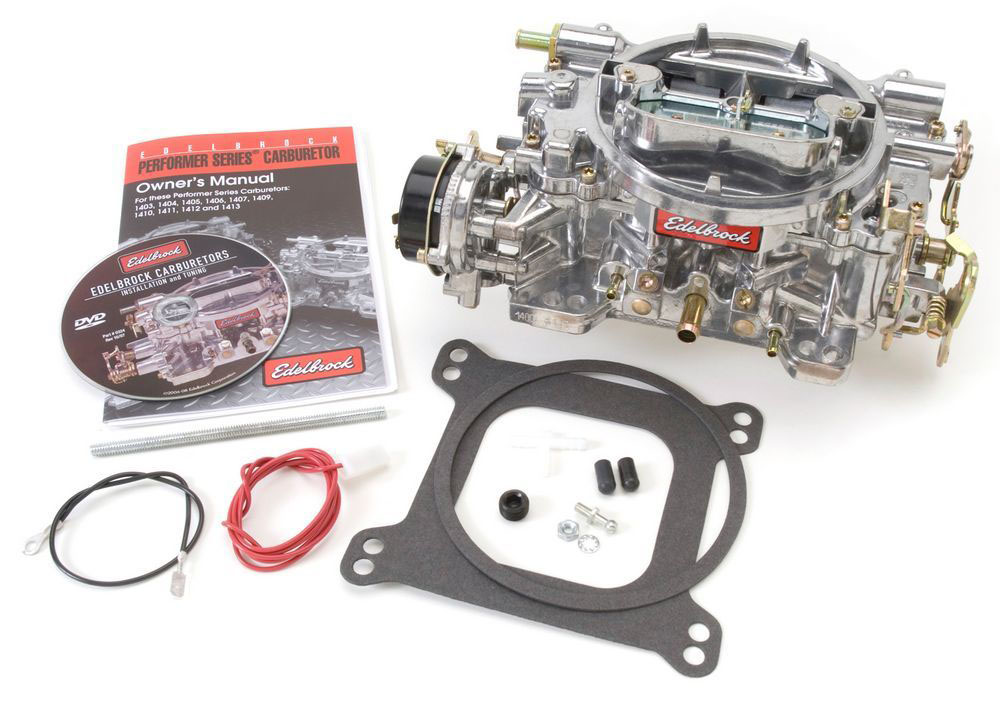 Edelbrock 1400 | Carburetor Performer Series 4-Barrel 600 CFM Electric Choke Satin Finish