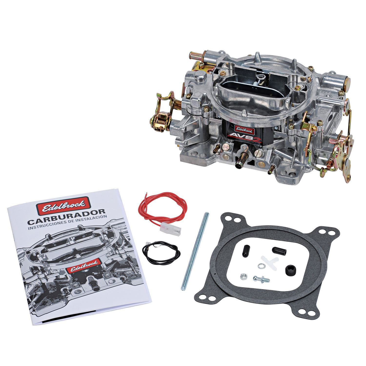 Edelbrock 1902 | AVS2 500 CFM Carburetor w/Manual Choke Satin Finish (Non-EGR)