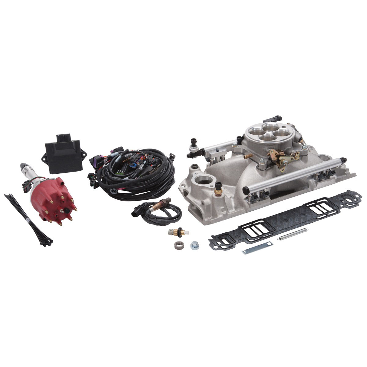 Edelbrock 35770 | Pro Flo 4 EFI System Seq Port SBC 1986 & Earlier 625 Max HP 35lb/hr Satin Finish