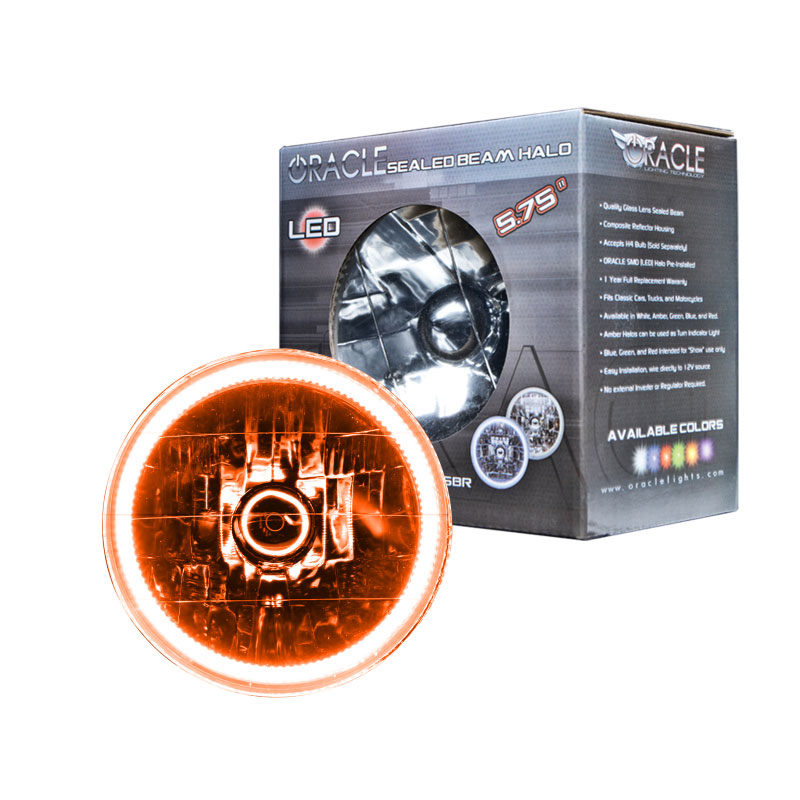 Oracle Lighting 6904-005 | Oracle Pre-Installed Lights 5.75 IN. Sealed Beam - Amber Halo