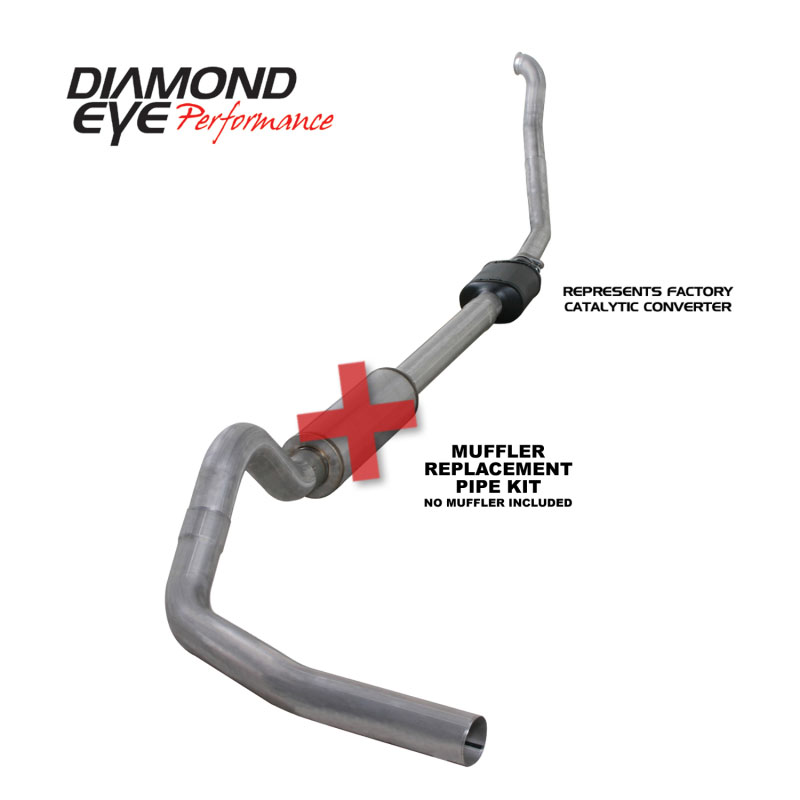 Diamond Eye Performance k4306a-rp | Diamond Eye KIT 4in MFLR RPLCMENT PIPE TB SGL ALUM 94-97 5 7 3L F250/F350 PWRSTROKE NFS W CARB STDS; 1994-1997