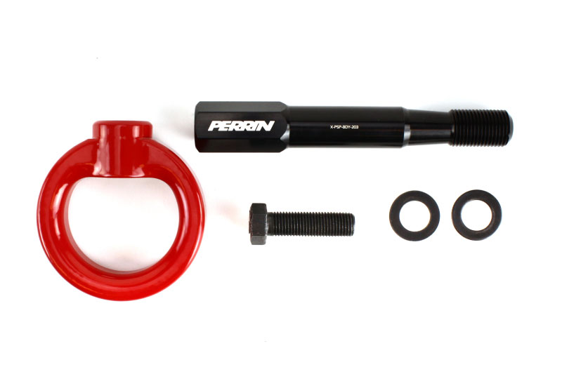 Perrin Performance psp-bdy-232rd | Perrin 15-17 Subaru WRX/STI Tow Hook Kit (Front) - Red; 2015-2017