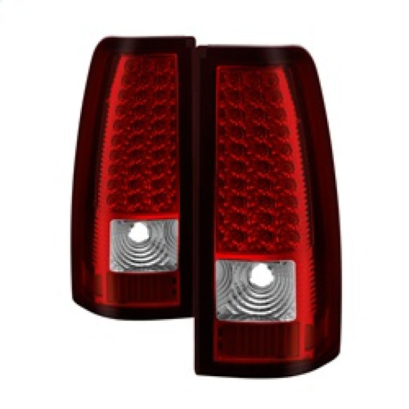 SPYDER 5008787 - xTune GMC Sierra 1500/2500/3500 Fleetside LED Tail Lights  - Red Clear; 2004-2006