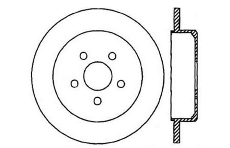 Stoptech 127.63054L | StopTech Chrysler PT Cruiser Sport Drilled/Slotted Rotor, Rear Left; 2003-2010