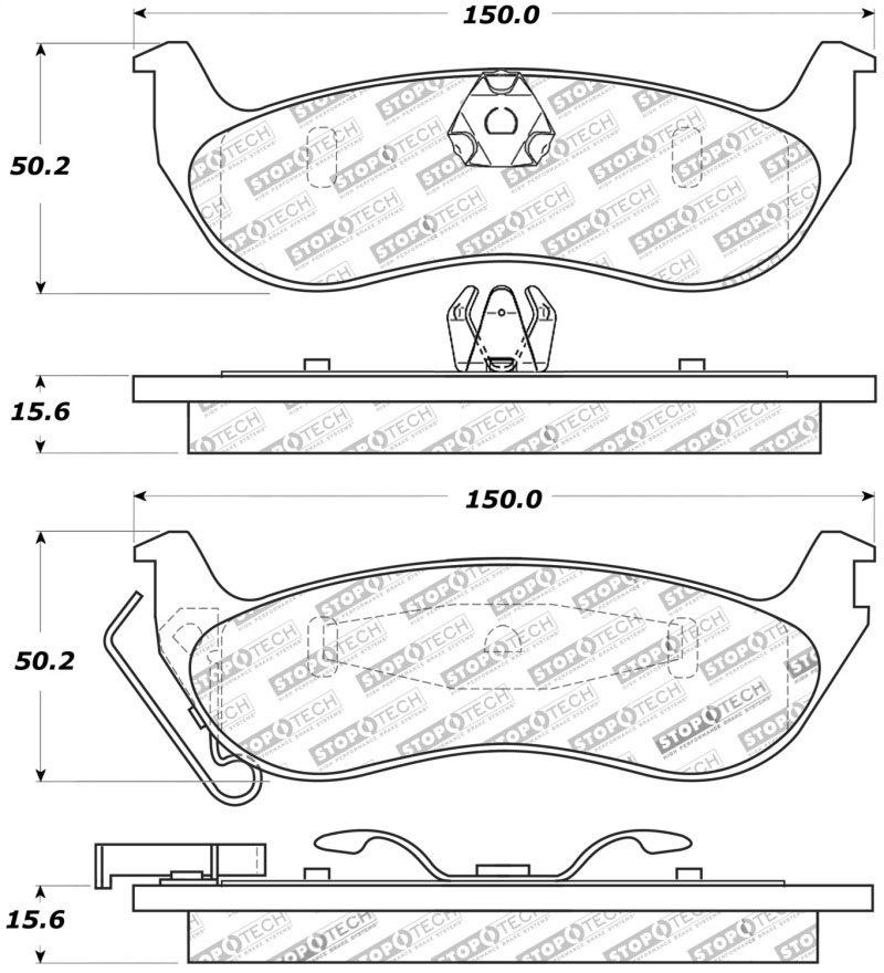 Stoptech 309.09320 | StopTech Sport Brake Pads Mercury Grand Marquis, Rear; 2003-2011