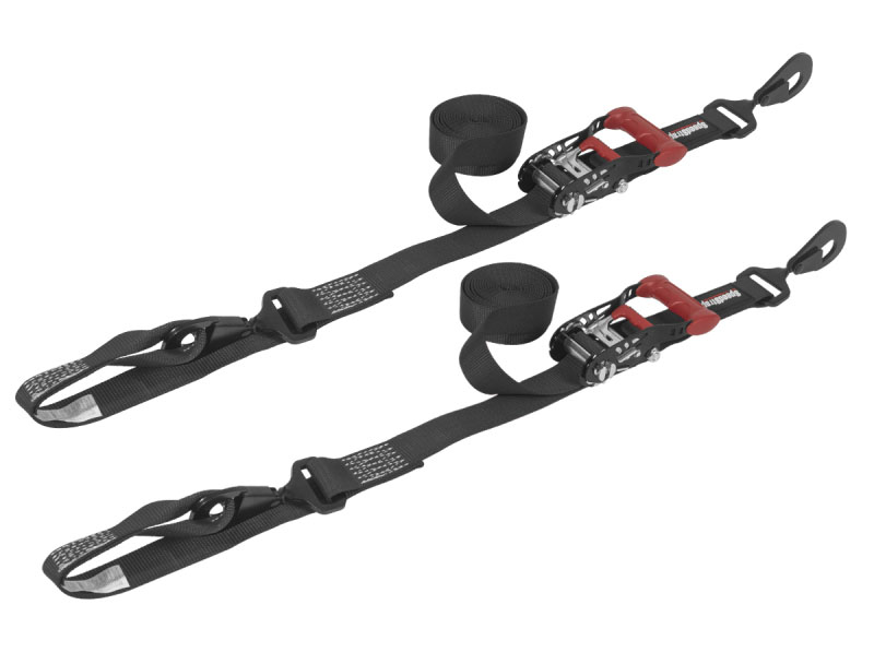 SpeedStrap 152212 | 1 1/2In x 10Ft Ratchet Tie-Down w/ Soft-Tie (2 Pack) - Black