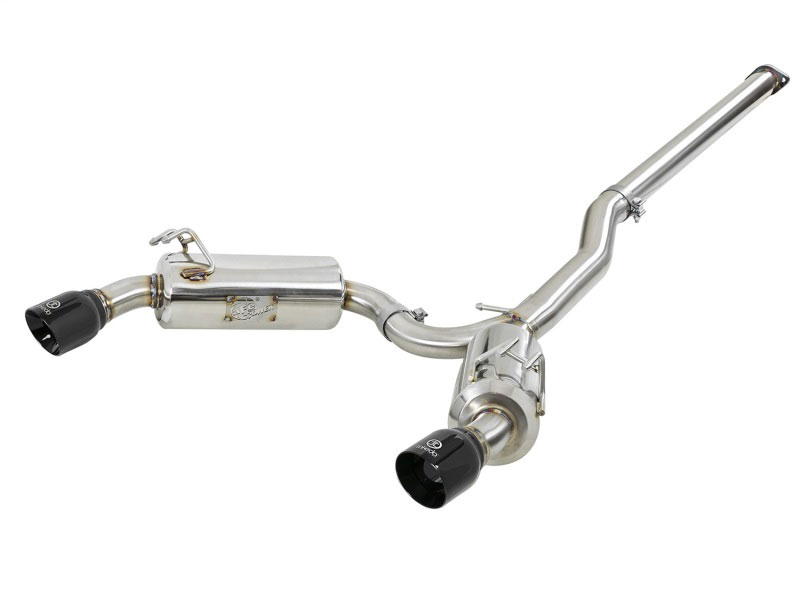 aFe 49-36701-B | Takeda 3in. to 2.5in. 304 SS C/B Exhaust 08-15 Mitsubishi Lancer EVO I4-2.0L (t) - Black Tips; 2008-2015