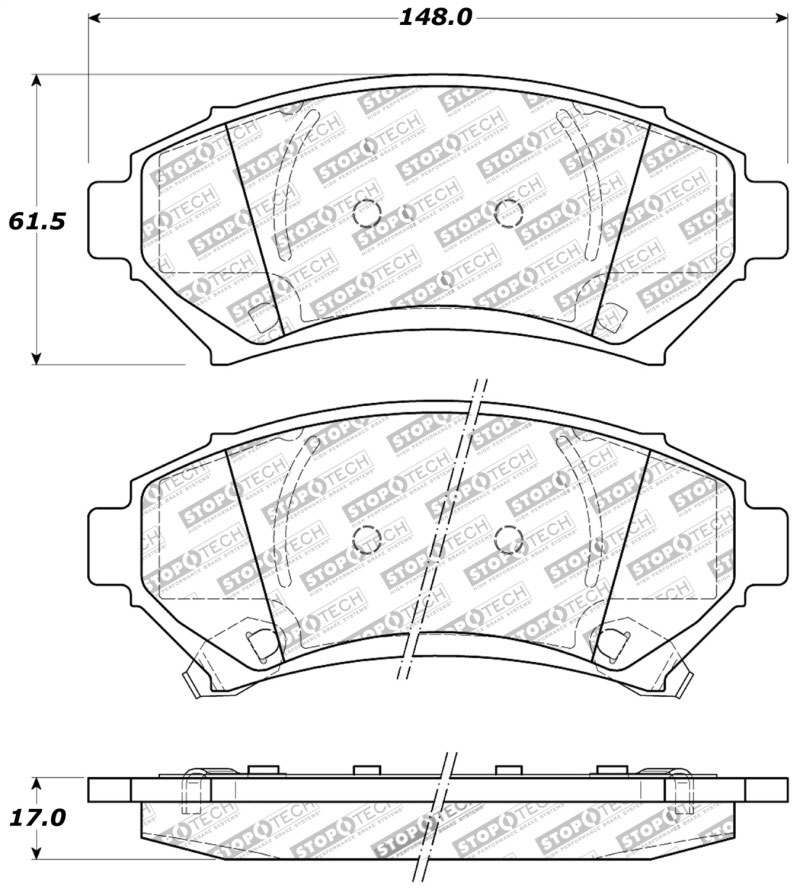 Stoptech 309.06990 | StopTech Sport Brake Pads Oldsmobile Aurora, Front; 1997-2003